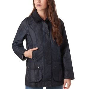 Barbour Beadnell Waxed Jacket - Navy size 10